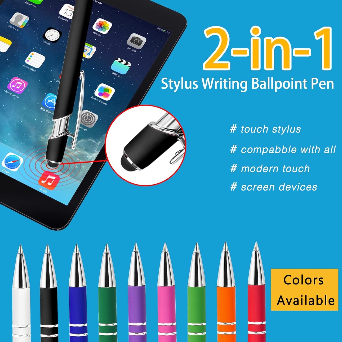 Max 500 Pcs Personalized Pens Bulk, Custom Pens with Free Engraving, Customized Stylus Tip Ballpoint Pen with Your Name Massage Text for School Office Business Graduation Anniversaries-250 Packs