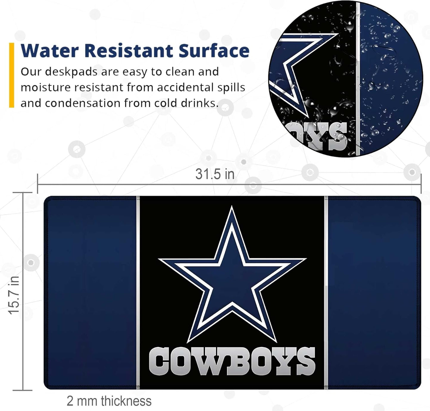 Large Mouse Pad Desk Mat for Home Office, Gaming Mousepad Extended Desk pad - Computer Keyboard Mouse Mat with Non-Slip Base and Stitched Edge Office Desk Organizers and Accessories