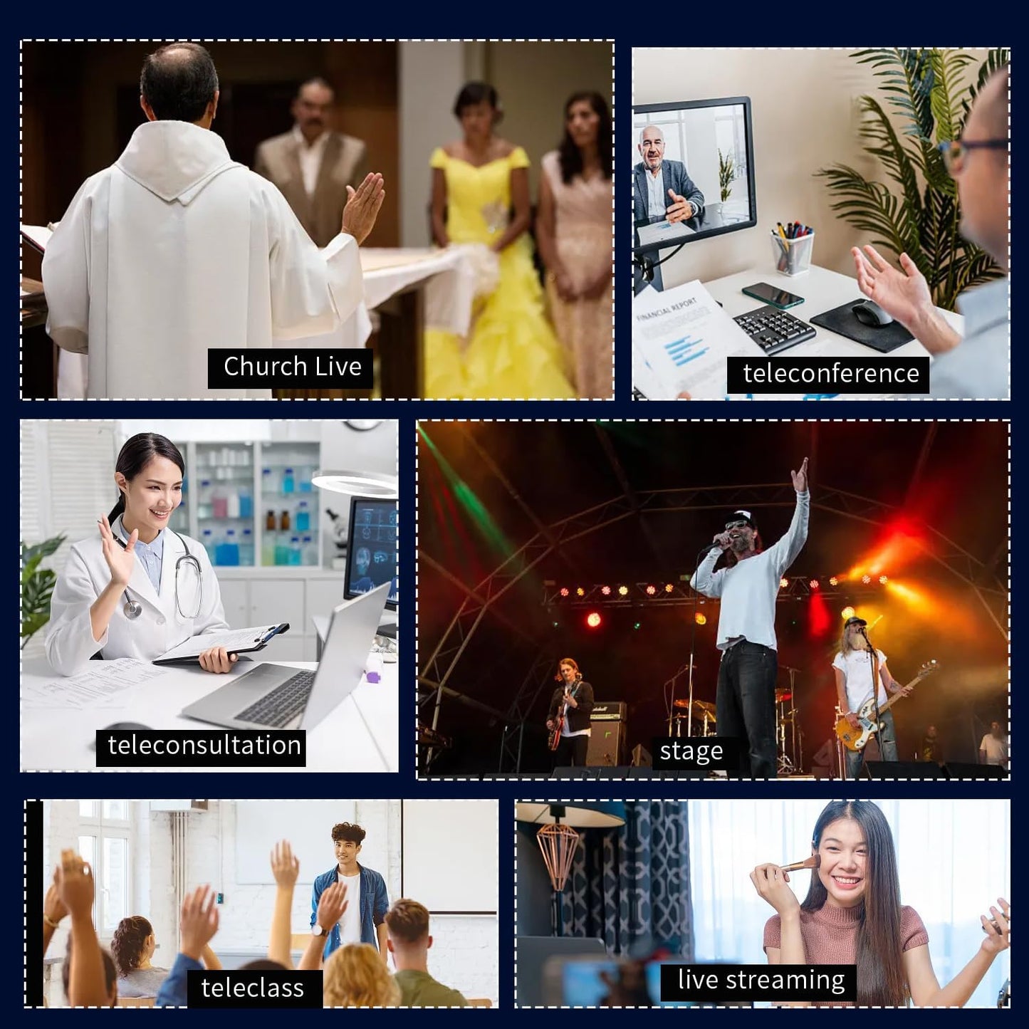 PTZ Camera 4K 21X Optical Zoom, HDMI, 3G-SDI, USB, POE IP Streaming, AI Auto Tracking PTZ Conference Room Camera for Church Services, Worship, Education, YouTube Facebook