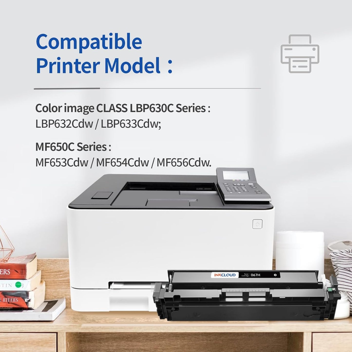 067H 067 Black Toner Cartridge 1-Pack with Chip Compatible Canon 067H CRG-067H Toner Work with Canon imageCLASS MF656Cdw MF653Cdw MF654Cdw LBP632Cdw LBP633Cdw Printer, CRG067H Ink, Black