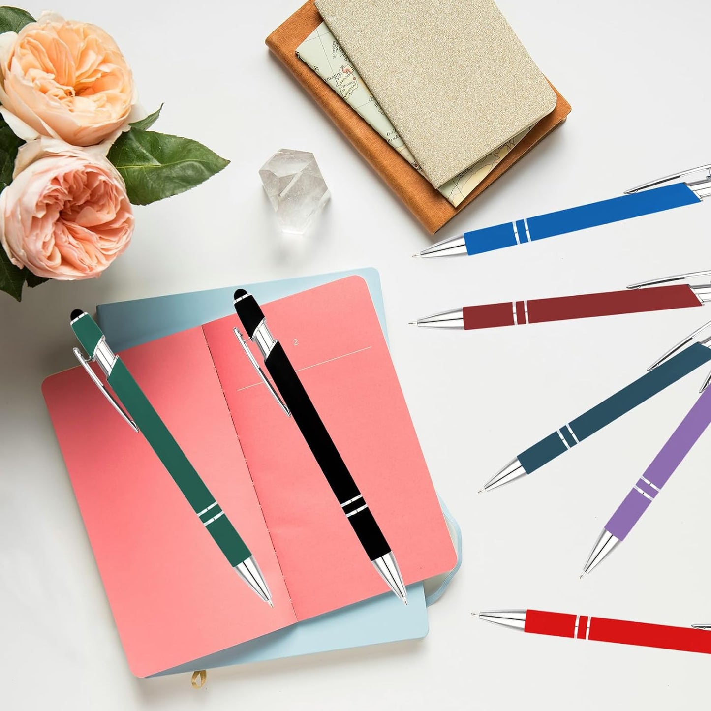 Personalized Pens with Name Logo or Message, Up to 1200 pcs Bulk Custom Metal Ballpoint Pen with Black Ink Customized Gift for Business, Graduation and Promotions (Red)