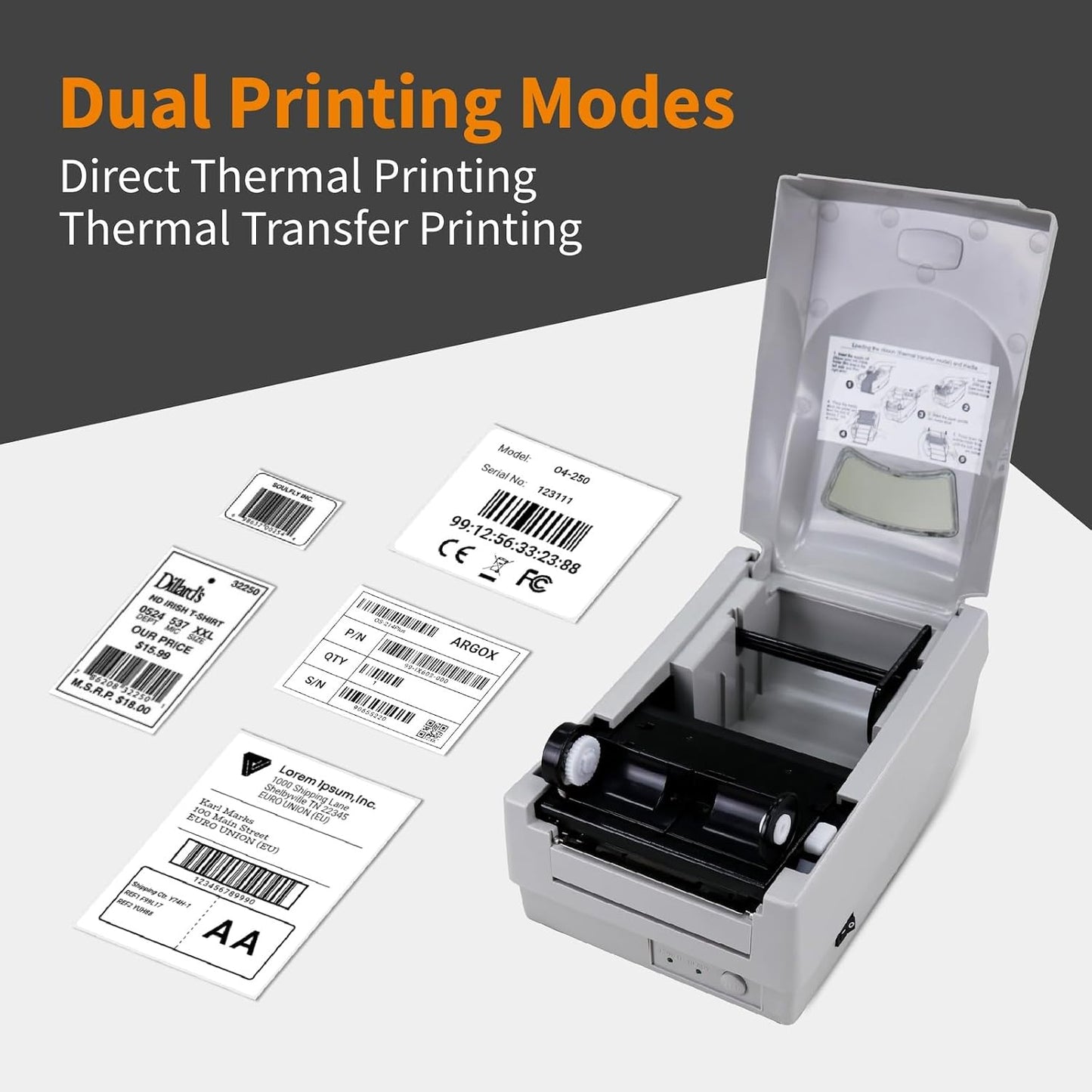 ARGOX OS-214plus Pro Thermal Label Printer 4x6 for Shipping, Barcode, Tags, USPS, UPS, FedEx｜Direct & Thermal Transfer｜USB, RS-232｜Desktop Label Printer for Mailing, Packaging