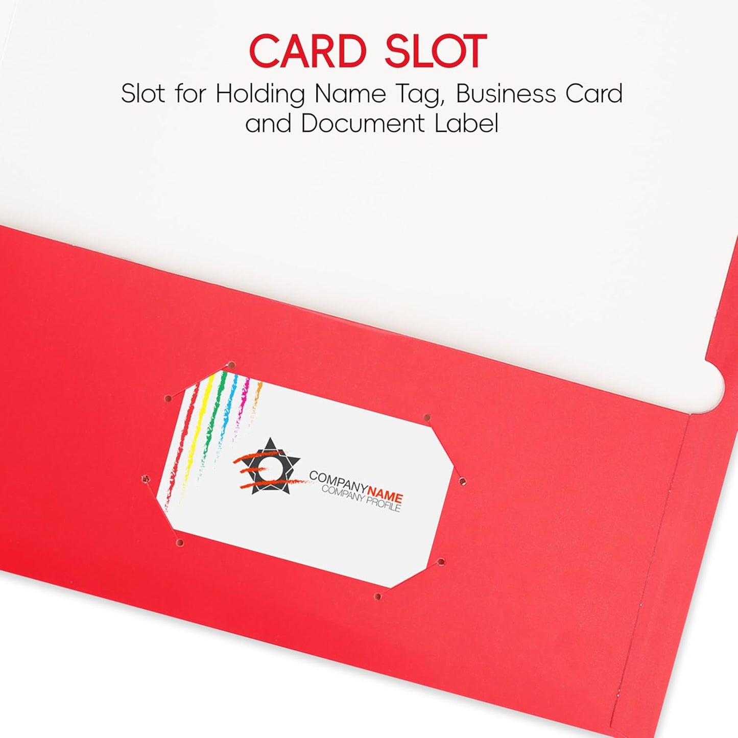 50 Pack Folders with Pockets, Pocket Folders Fit Letter Size Paper, with Business Card Slot, 2-Pocket Folder for School Office Home Business