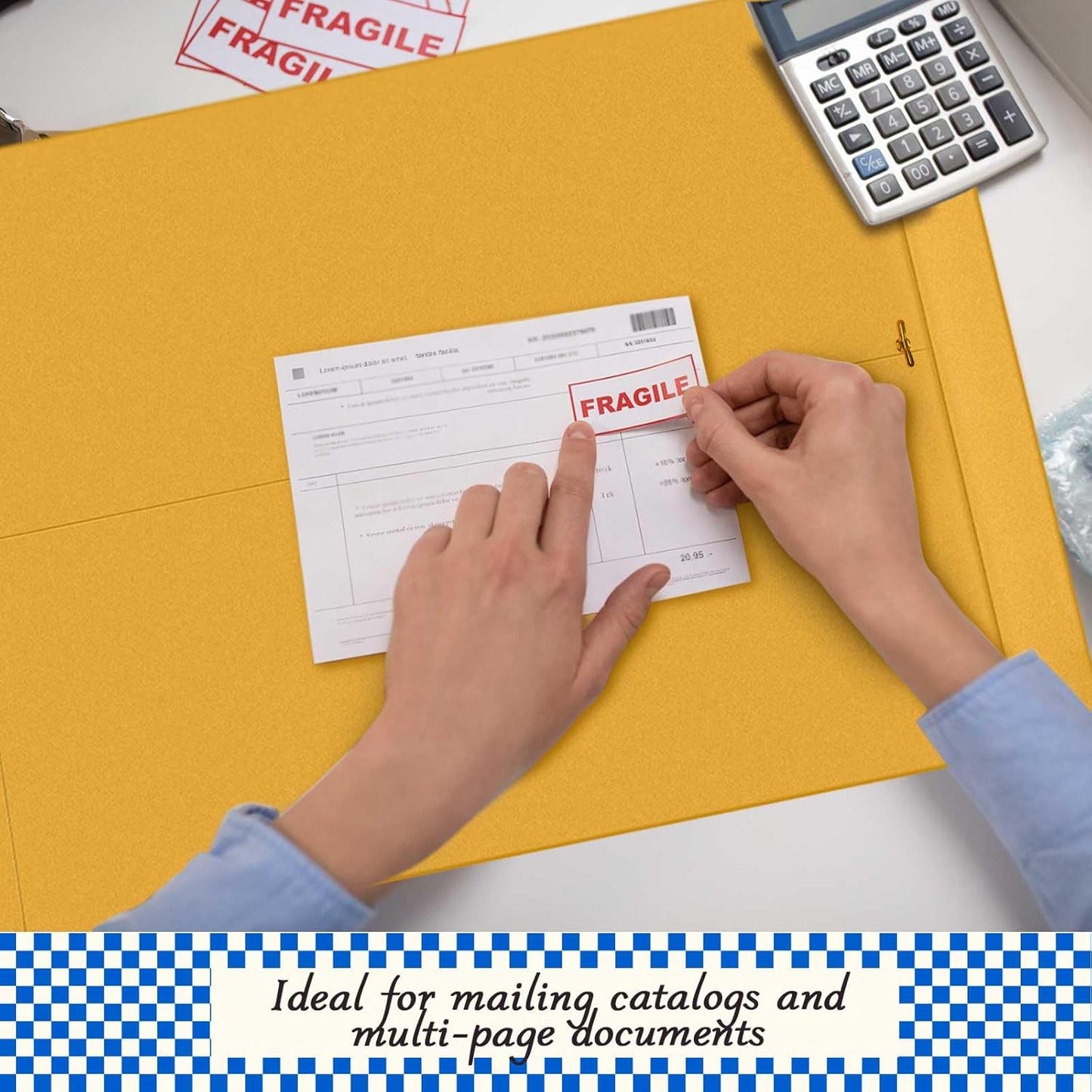 25 Pcs Clasp Envelope 16 x 20 Inch Large Manilla Envelopes with Clasp Closure for Mailing Thick Documents Home, Business, Legal or School Office Storing (Golden)