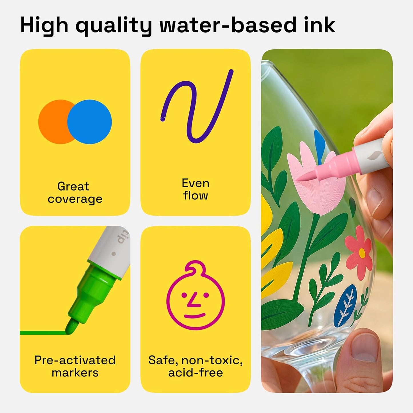 ARTISTRO 12 Dual Tip Fabric Markers - Acrylic Drawing Markers for All Ages & Levels - Fabric Paint Pens for Personalizing Clothes, T Shirts, Bags, Canvas, Textiles (Brush + Fine)