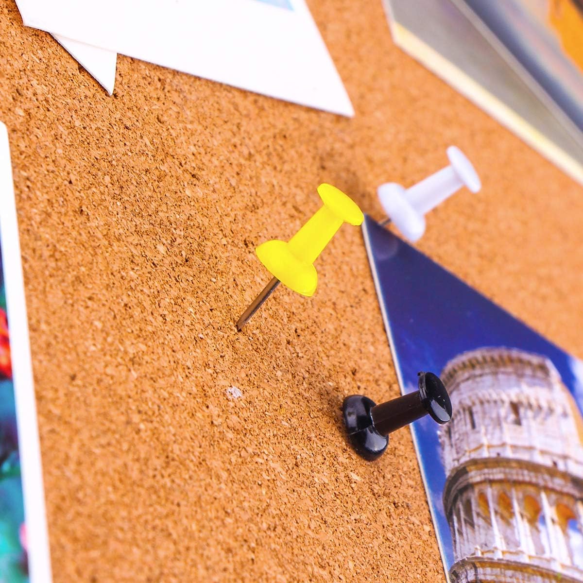 Yalis Push Pins Color Thumb Tacks 600-Count Standard Pins Steel Point and Colored Plastic Head, 12 Assorted Colors