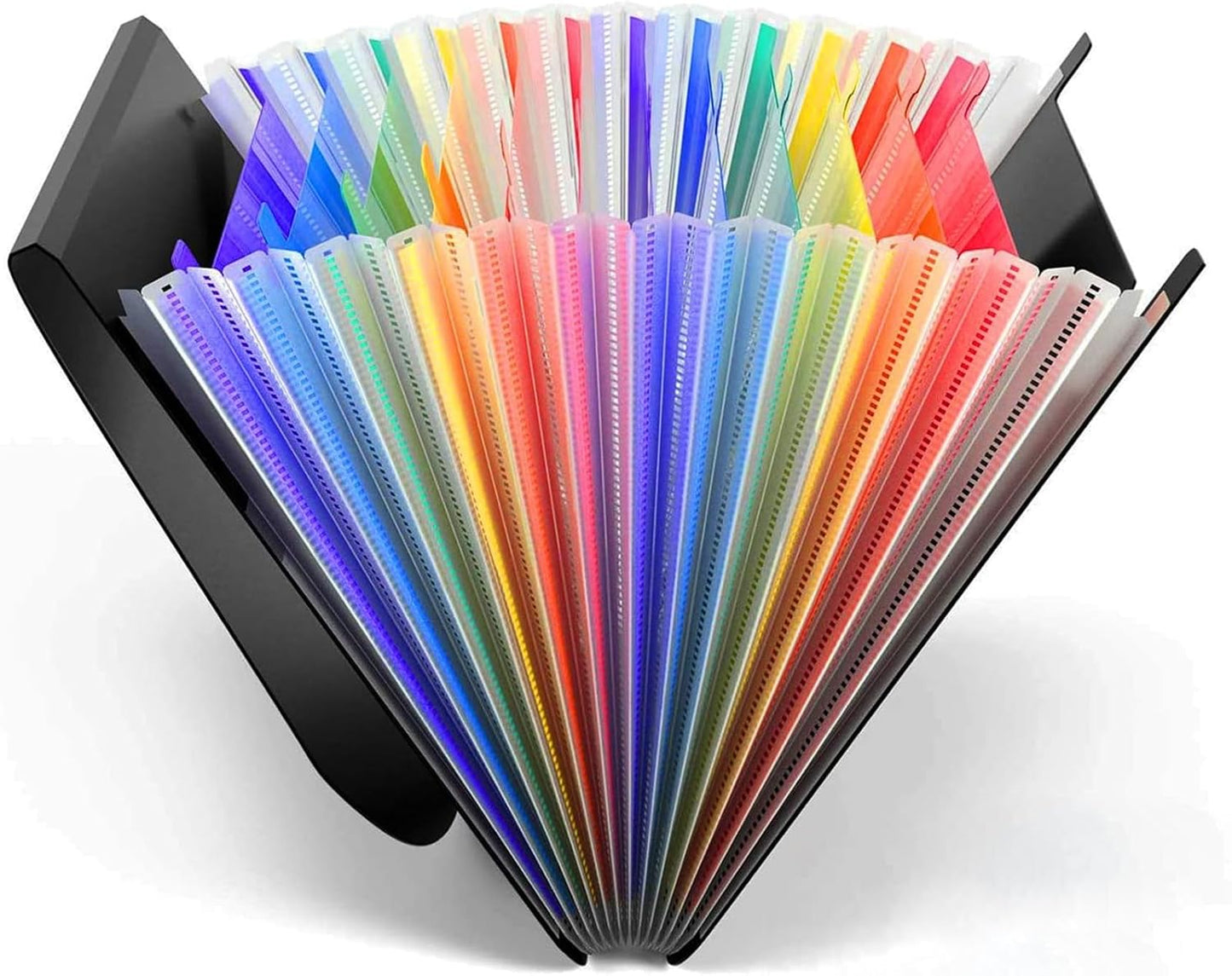 Accordion File Organizer,13 Pockets Expanding File Folder with Blank Labels,Portable Monthly Paper Bill Tax Receipt Organizer,Desktop Folders A4 Letter Paper Document Storage Organize,Black