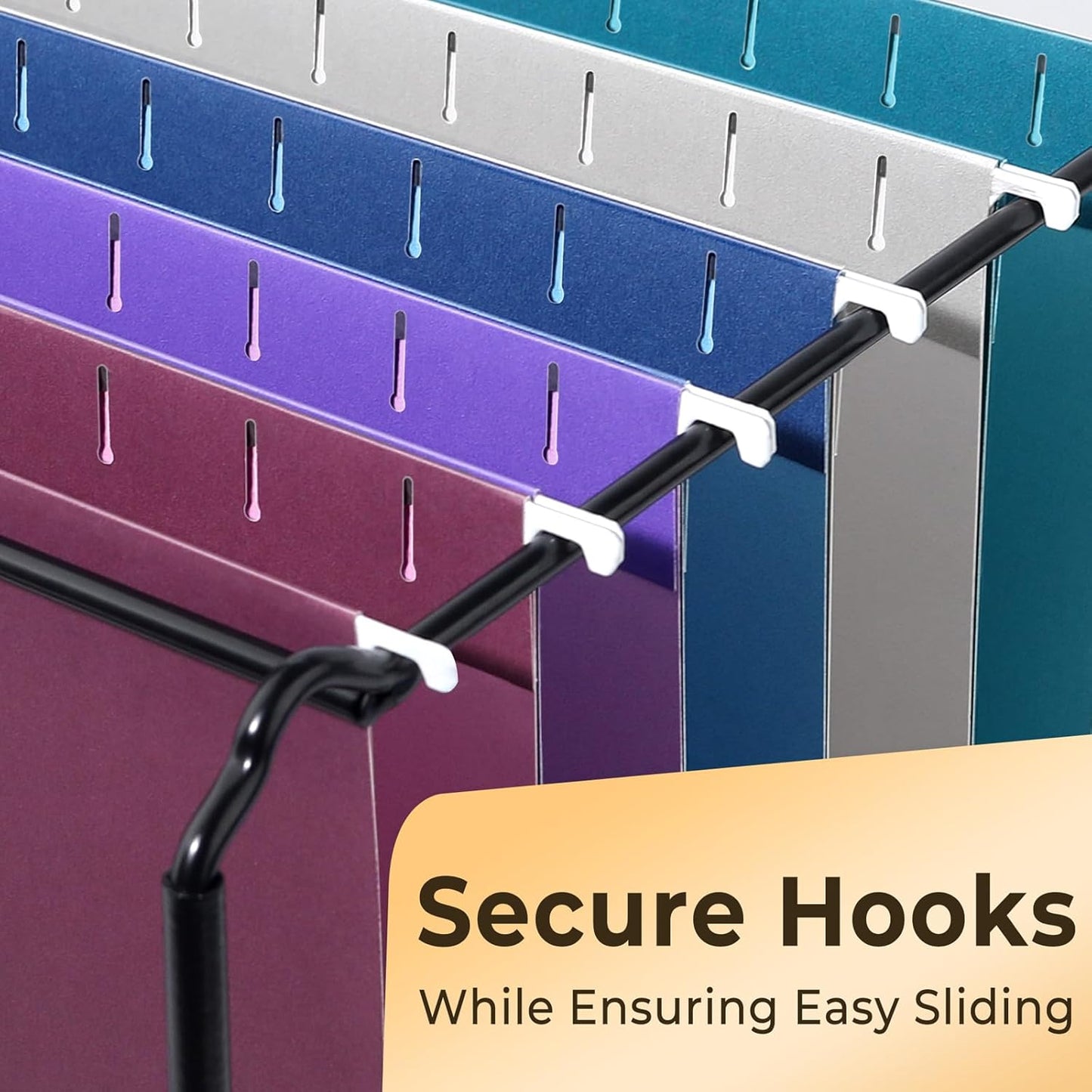 SUNEE Hanging File Folders Vintage Colors, 25 Pack Letter Size File Folders with 1/5-cut Tabs, Stay Organized for Your Home and Office Bulk File and Documents