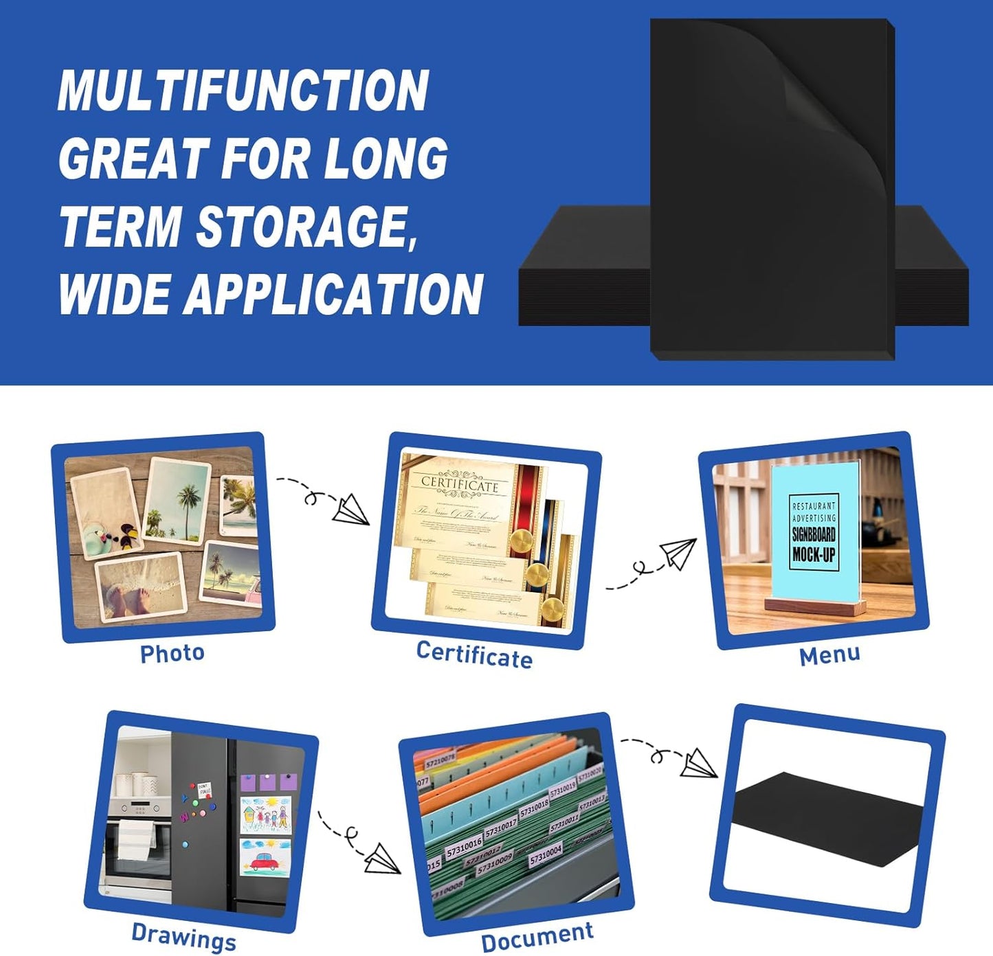 100 Pcs Printer Paper 11 x 17 Inch Copy Paper 52 lb Glossy Paper Heavy Weight Cardstock Tabloid Paper Heavy Card Stock for Presentation Laser Back to School Office Supplies (Black)