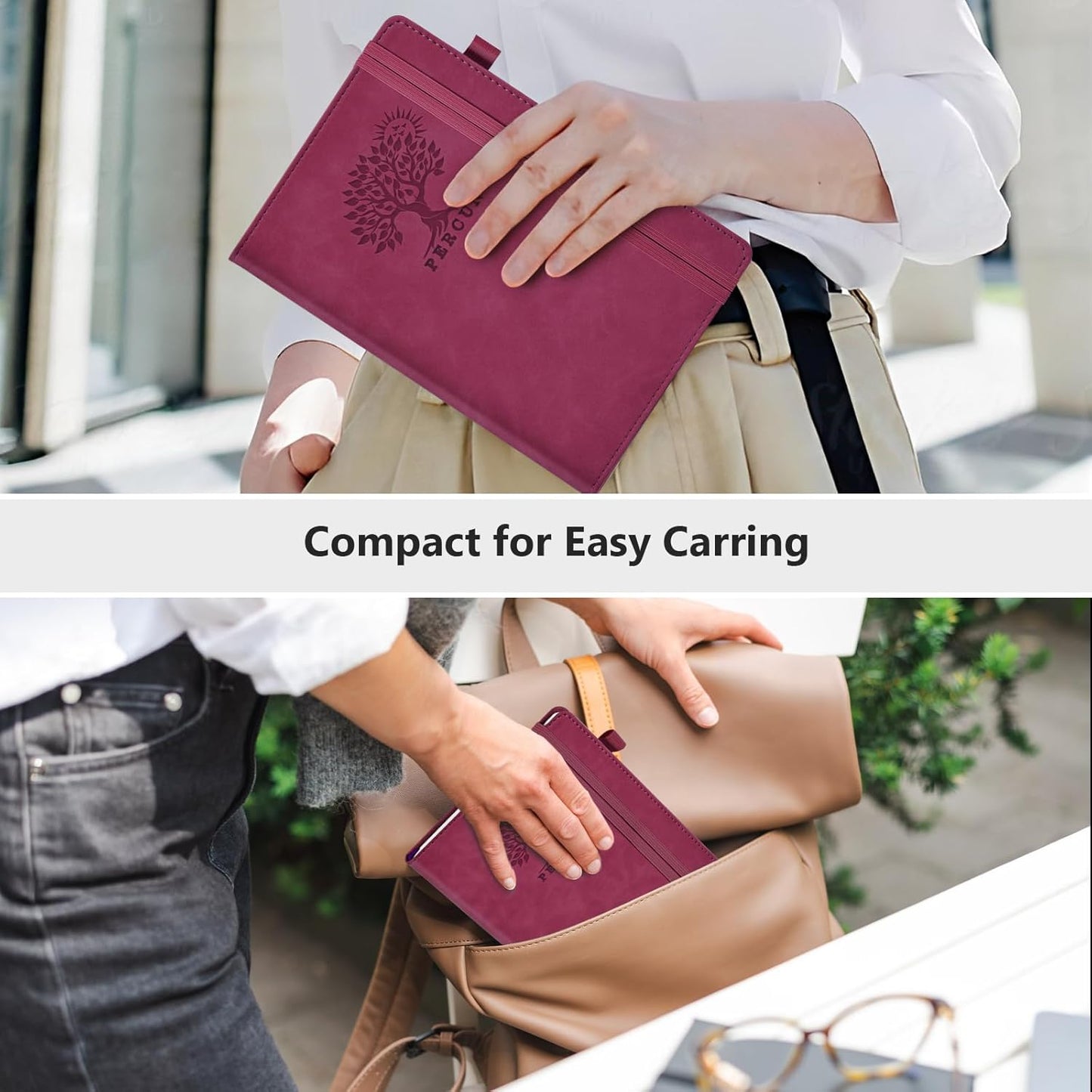 PERCUN Blank Journal Ntebook for Men & Women, 160 Pages Blank Journals for Writing, Drawing,Sketch Book,5.9" x 8.5" Leather Sketchbook, Unlined Notebook for Work, School, Art - Burgundy