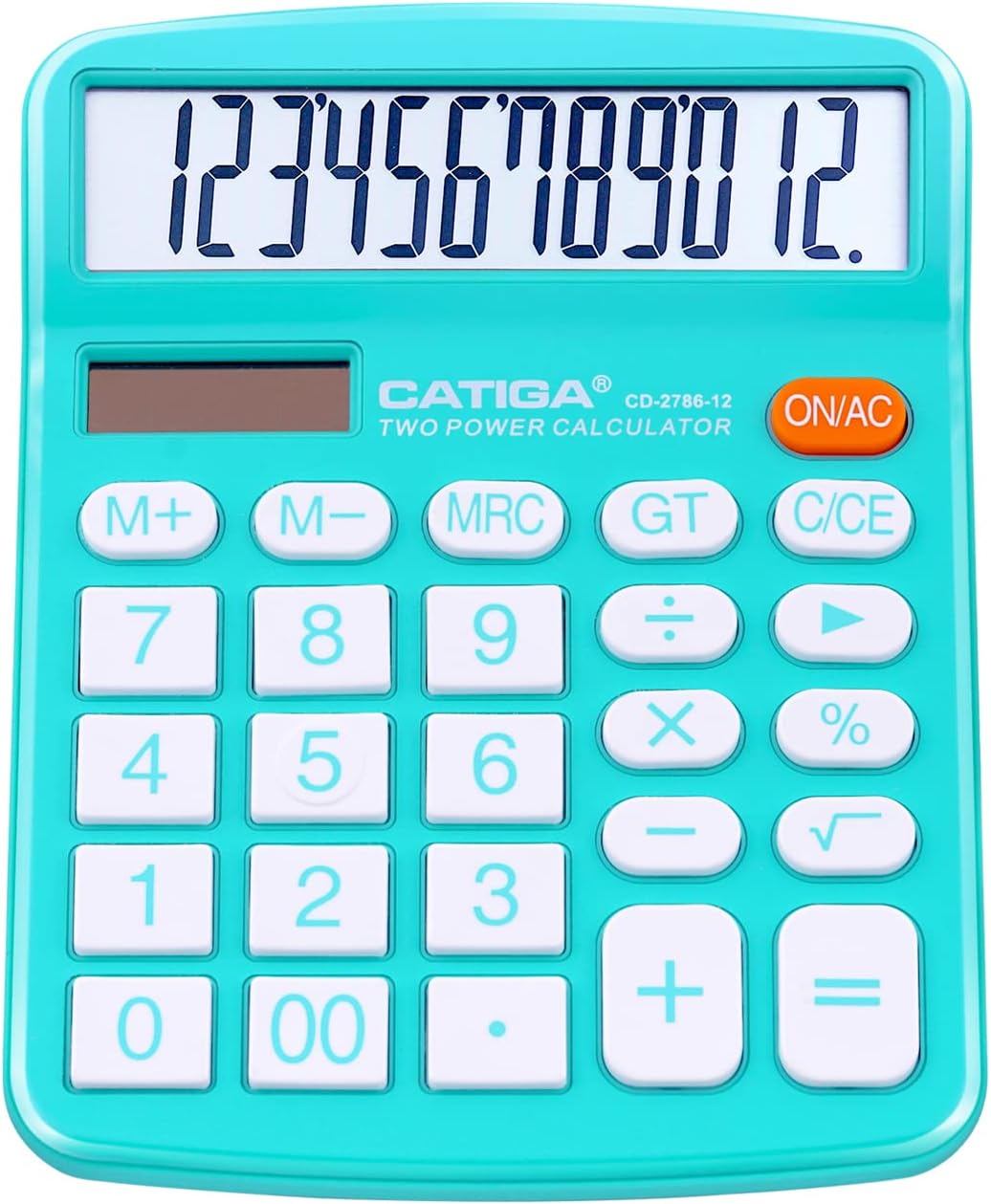 CATIGA Desktop Calculator 12 Digit with Large LCD Display and Sensitive Button, Solar and Battery Dual Power, Standard Function for Office, Home, School, CD-2786