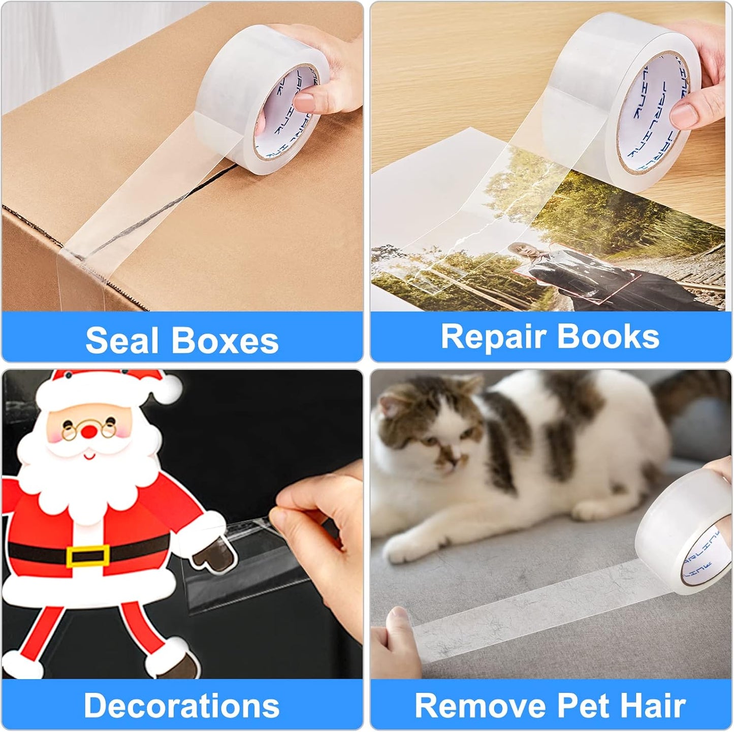 JARLINK Clear Packing Tape (12 Rolls), Heavy Duty Packaging Tape for Shipping Packaging Moving Sealing, 3.2mil Thick, 1.88 inches Wide, 60 Yards Per Roll, 720 Total Yards