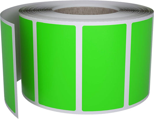 Royal Green Rectangular Color Coding Sticker Roll - Write On Labels for Folders and Organizing, 1.57" x 0.75" Stickers to Write On Name Tags for Office Supplies & Organization, 500-Pack (Neon Green)