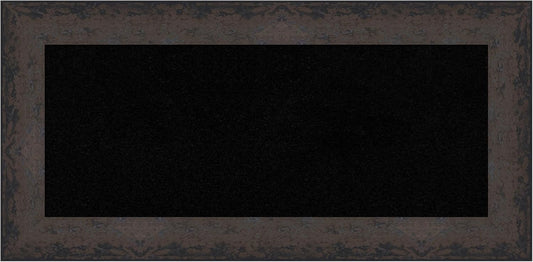 Amanti Art Black Cork Board for Wall, 17x35 Vision Board with Black Wood Frame, Medium Corkboard Office Decor for Home Organization, Modern Corkboard Pinboard to Display Items for Home Organization