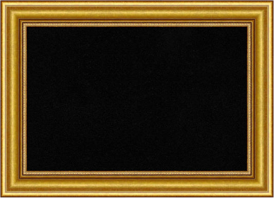 Amanti Art Black Cork Board for Wall, 16x22 Vision Board with Gold Wood Frame, Small Corkboard Office Decor for Home Organization, Traditional Corkboard Pinboard to Display Items for Home