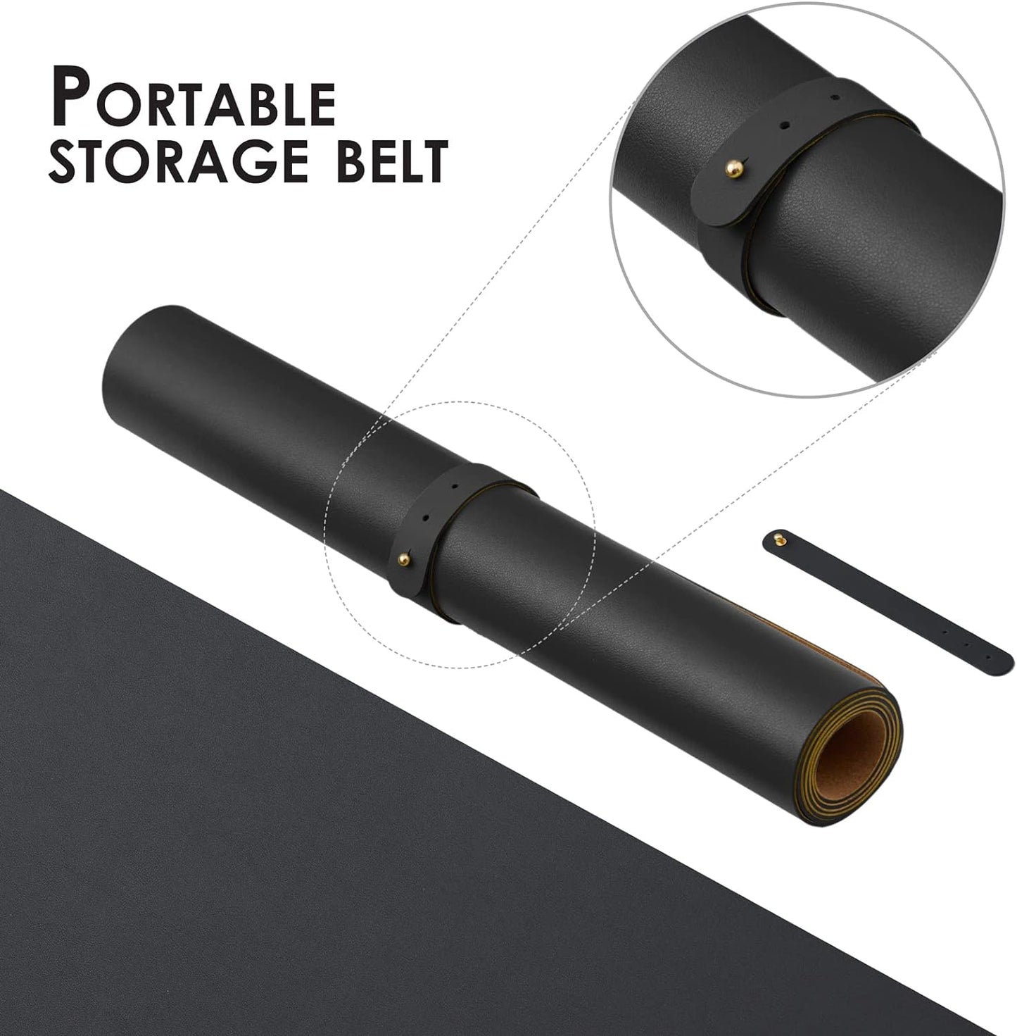 Cork Desk Mat - Dual-Sided Desk Pad for Office and Home - Desk Organization and Accessories - Ideal for Large Mouse Pad and Desk Mats on Top of Desks(Black,80cmx 40cm)