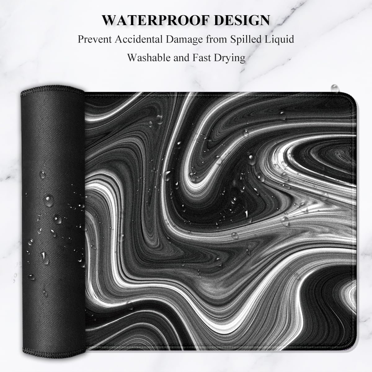 Auhoahsil Large Mouse Pad, XXL Gaming Mousepad, Desk Mat for Desktop, Thick Rubber, Big & Long Size, Stitched Edges, Full Desk Pad for Laptop & Computer, Extended 31.5 x 11.8 in, Abstract Contour