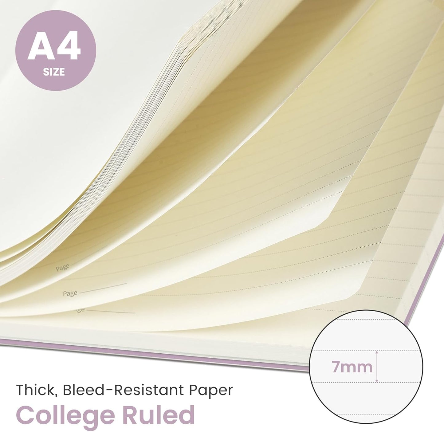 Taja Spiral Lined Notebook, 8.5"x11" Notebooks for Work, Large A4 Journal for Women & Men, College Ruled Journaling Notebook for Writing, Plastic Cover Spiral Journal, Checkered