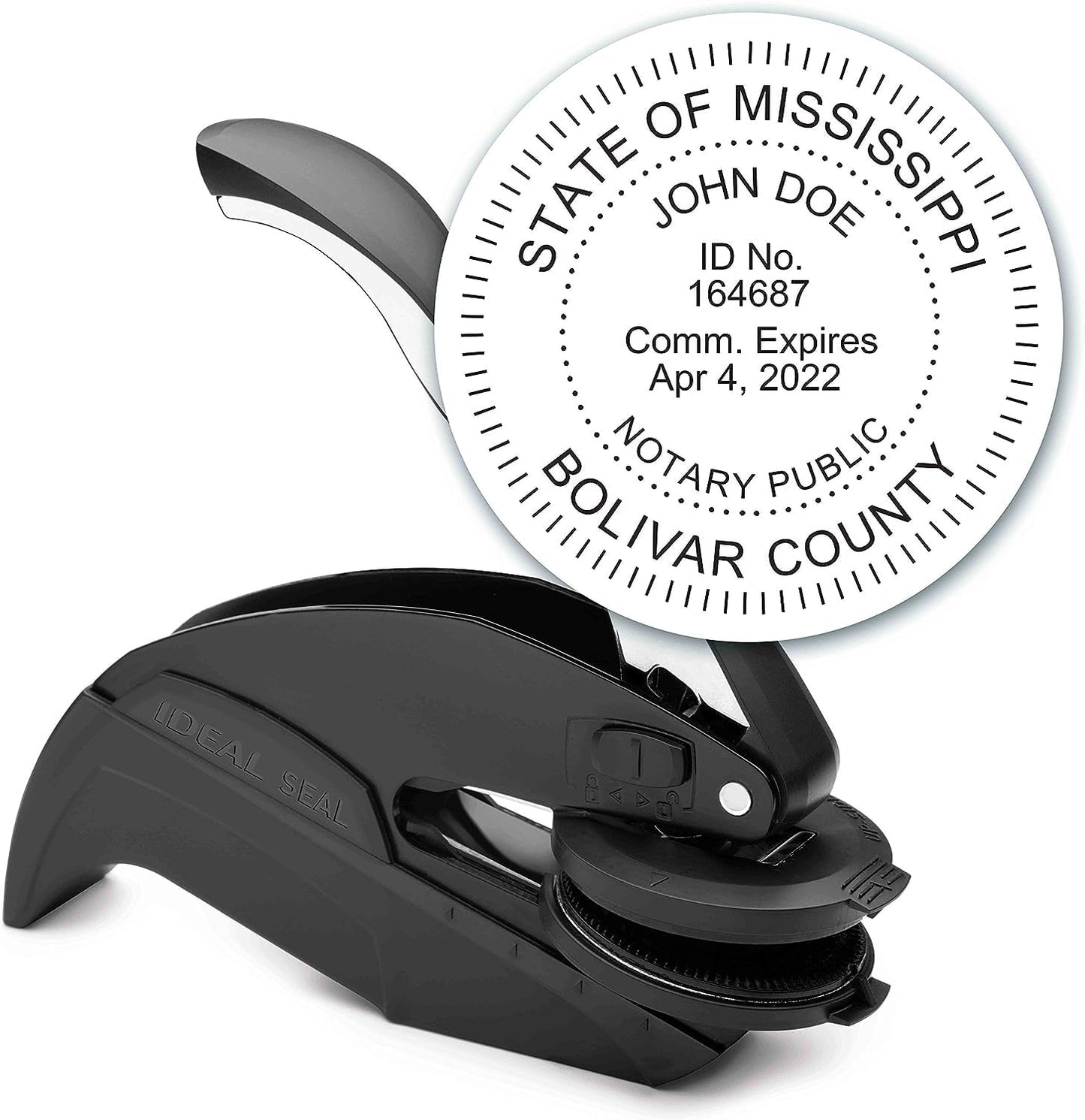 MaxMark Notary Seal Round Embosser for Mississippi State - Includes Gold Burst Seal Labels (50 Count)