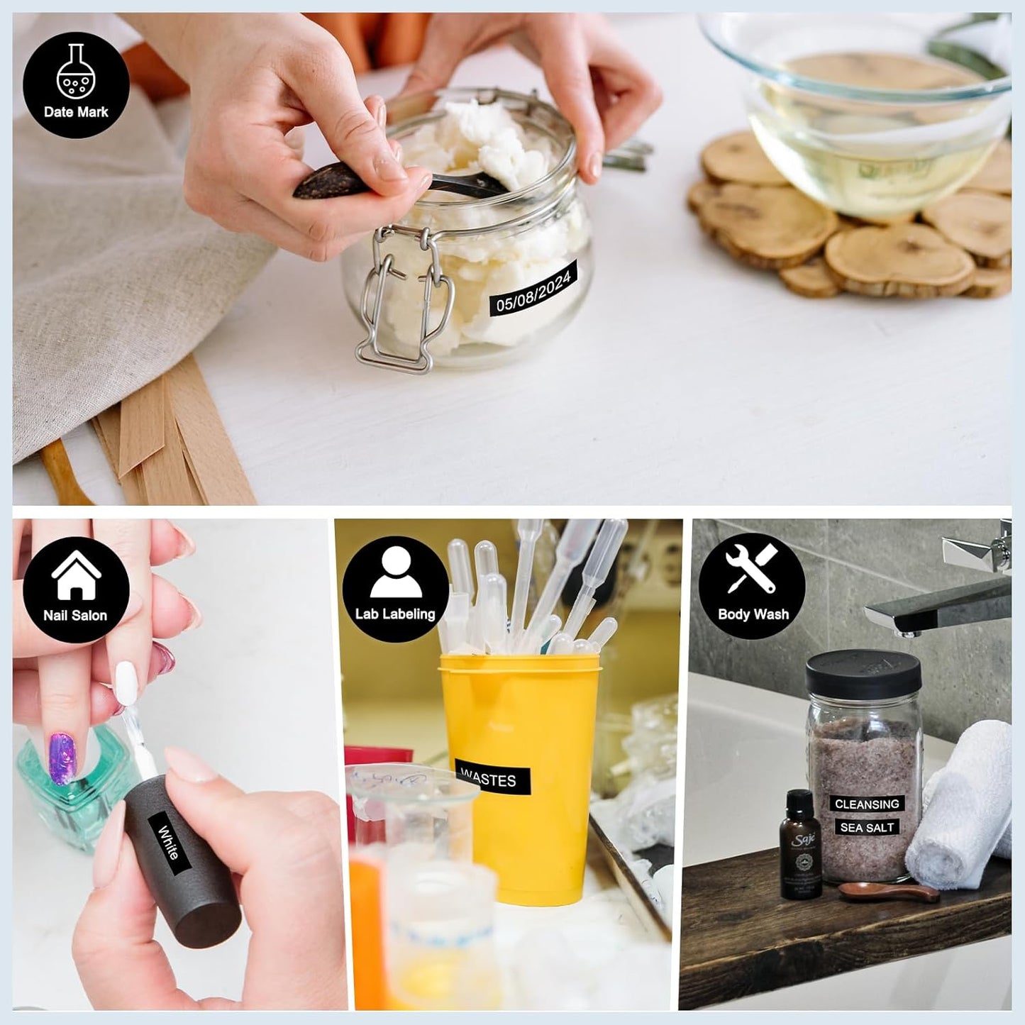 Labelife 9mm Label Tape White on Black Replace for Brother TZe TZ Tape 9mm 0.35" Laminated TZe-325 TZe325 Label Maker Tape 3/8'' for P Touch PT-D210 PT-D220 PT-D200 PT-H110 PT-D400 PT-D610BT