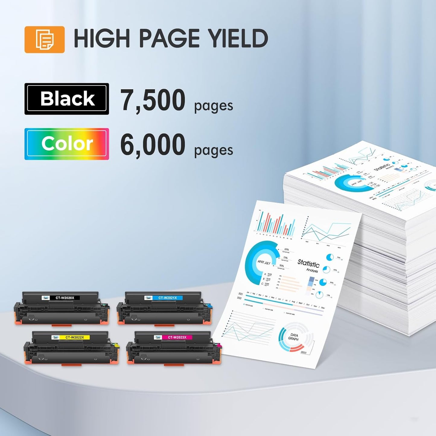 414X 414A Toner Cartridges 4 Pack High Yield MFP M479fdw Compatible Replacment for HP 414X for HP Color Laserjet Pro MFP M479fdw M479fdn M454dw M454dn M479dw Printer Ink (Black Cyan Yellow Magenta)