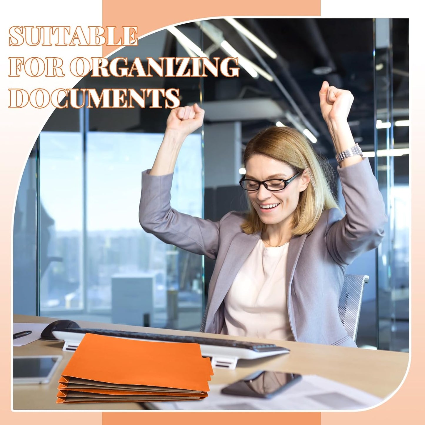 36 Pcs Classification Folders Letter Size, 2 Pocket Dividers Pressboard File Folder with Fasteners, Expanding File Organizer Bulk for Teachers, Clergy, Office, Church, Christmas (Orange)