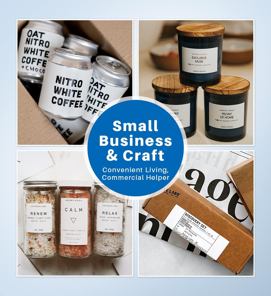 Phomemo 2.75'' x 3.14'' Labels - Compatible Phomemo M220 M200 Address, Barcode Labels - Direct Thermal Labels, Black in White,1Roll / 100 Labels