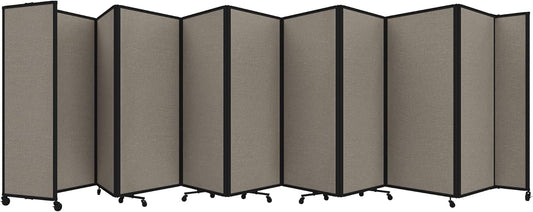 Versare Room Divider 360 Portable Wall Partition | Folding Panels | Large Freestanding Divider | Locking Wheels | Temporary Room Separator