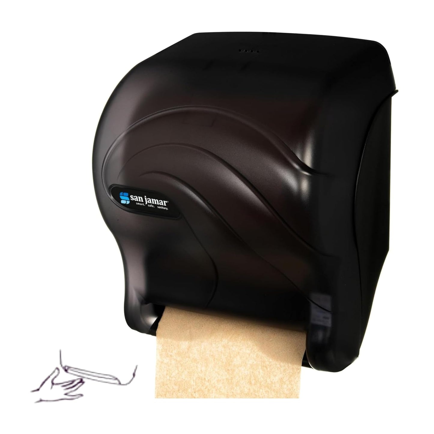 San Jamar Tear-N-Dry Essence Paper Towel Dispenser Automatic Dispenser for Bathroom, Kitchens, and Restaurants, Plastic, 10 x 14.75 x 12.25 Inches, Black