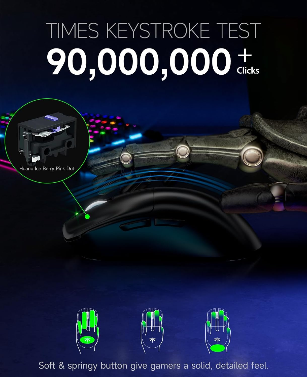 VGN F1 MOBA Wireless Gaming Mouse with Max 26,000 DPI, High Precision, Lightweight 55g, 4K Polling, 200Hr Battery Life, 6 Programmable Buttons, USB-C Charging, for PC/Mac/Laptop Classic Black