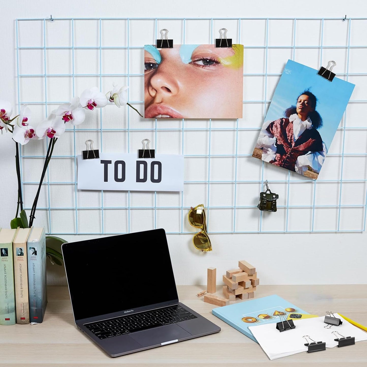 Ufmarine Medium Binder Clips 1.25 Inch Length, (120 Pcs) Black Medium Paper Clips for Office