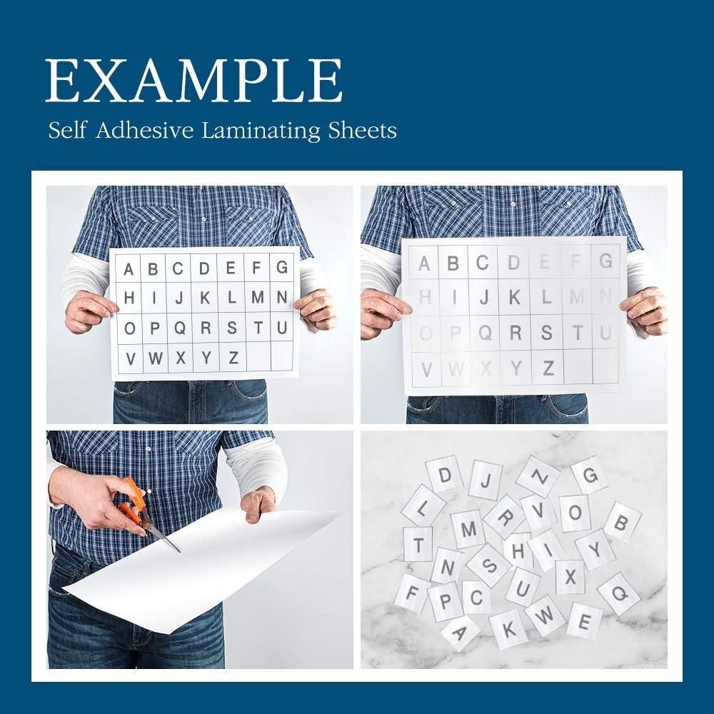 Self Stick Laminating Sheets 8.5 x 11 Inches, 4mil, Pack of 100, No Heat, No Machine, Peel and Stick Laminating Sheets, Self Adhesive Contact Paper, Self Sealing Clear Vinyl Stickers by VIOLLETO