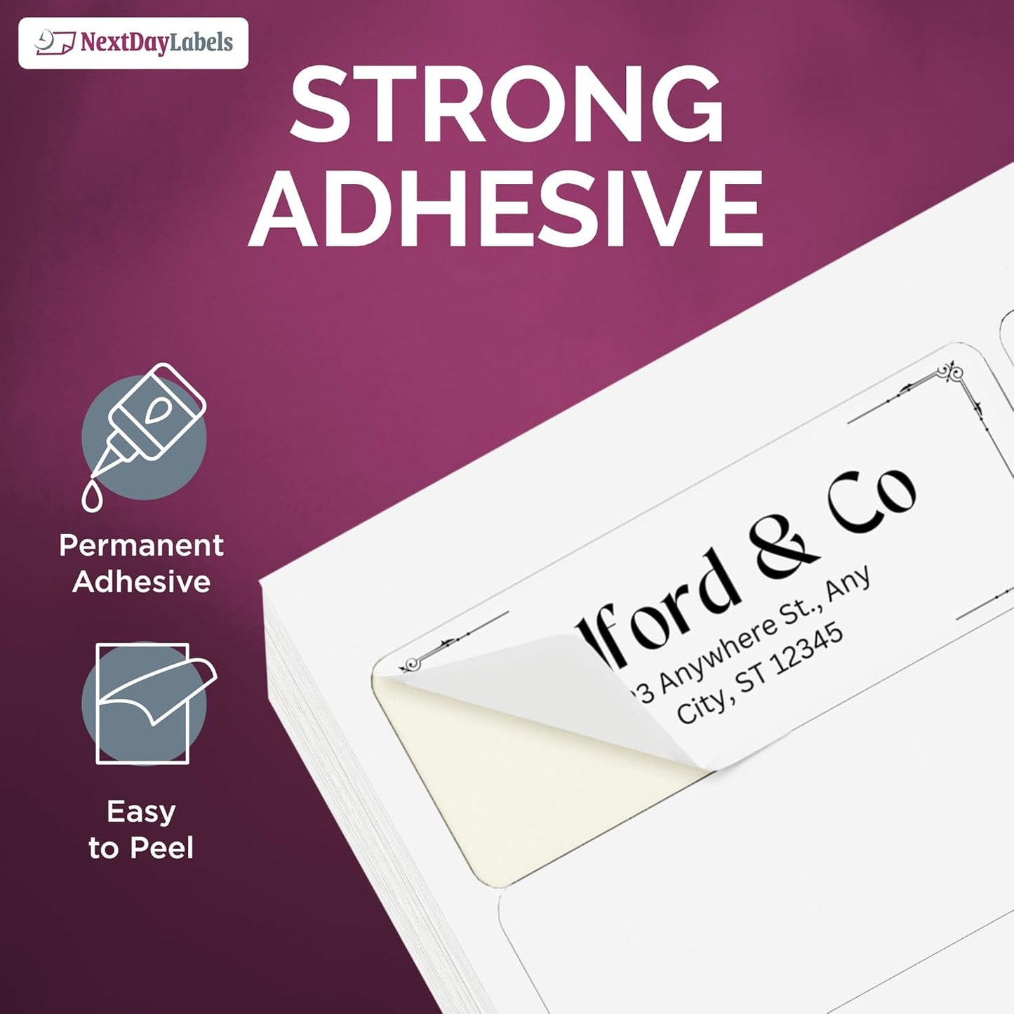 NextDayLabels - Laser/Ink Jet White Labels (2-5/8" x 1" - 30 Per Page | 7,500 Labels)