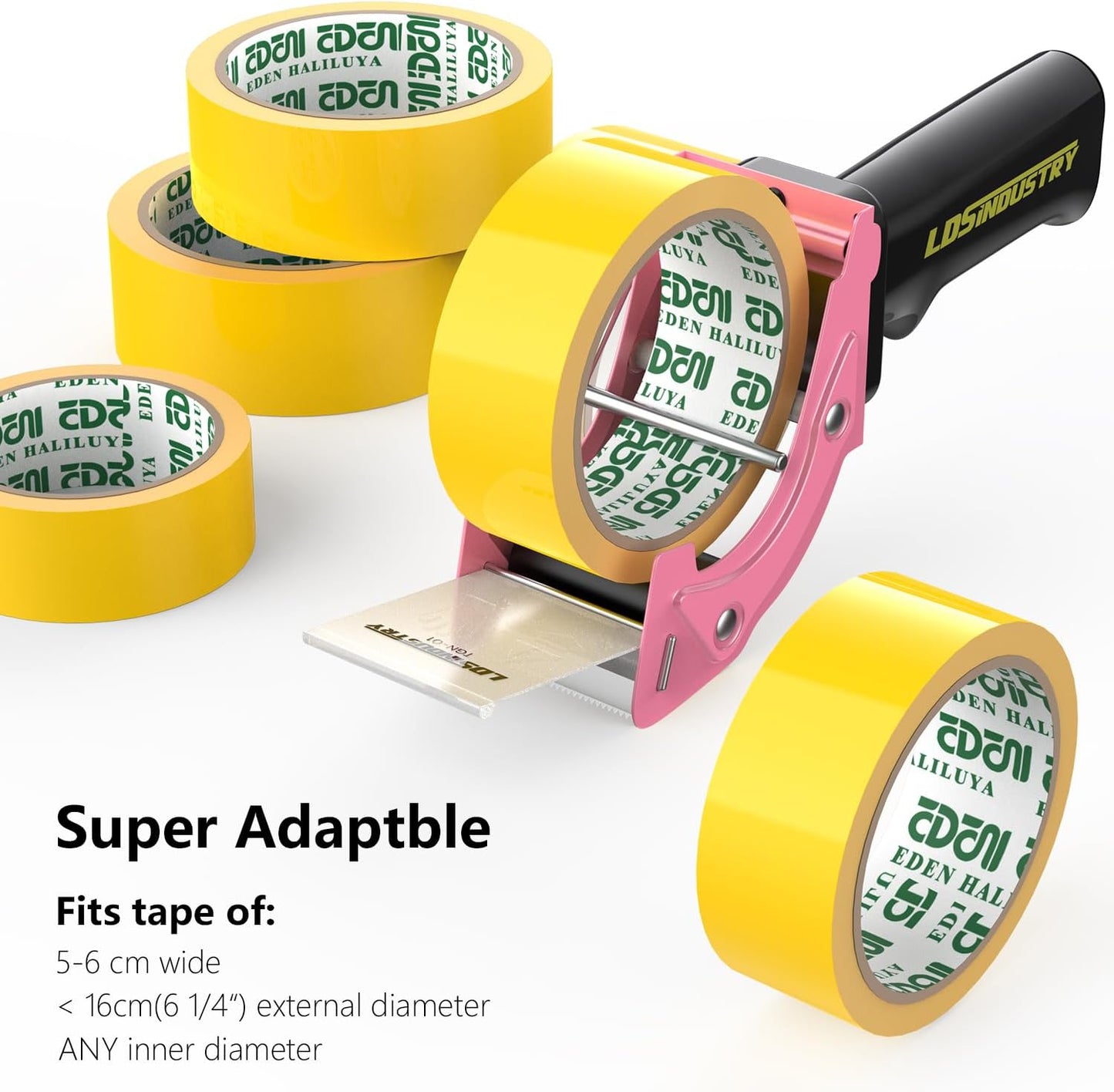 2 Pcs Rapid-Replace Packing Tape Dispenser Guns with Extra Blade, 2IN(50mm) Lightweight Ergonomic Industrial Handheld Heavy Duty Tape Cutter for Carton, Packaging and Box Sealing Pink