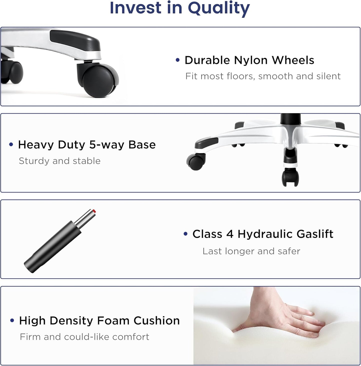 Nouhaus Ergonomic Office Chair Premium Microfiber Leather Adjustable Lumbar Support & Armrests, High Back Comfy Desk Gaming Chairs Executive Computer Swivel Chair Tilt Function(Posture,Taupe)