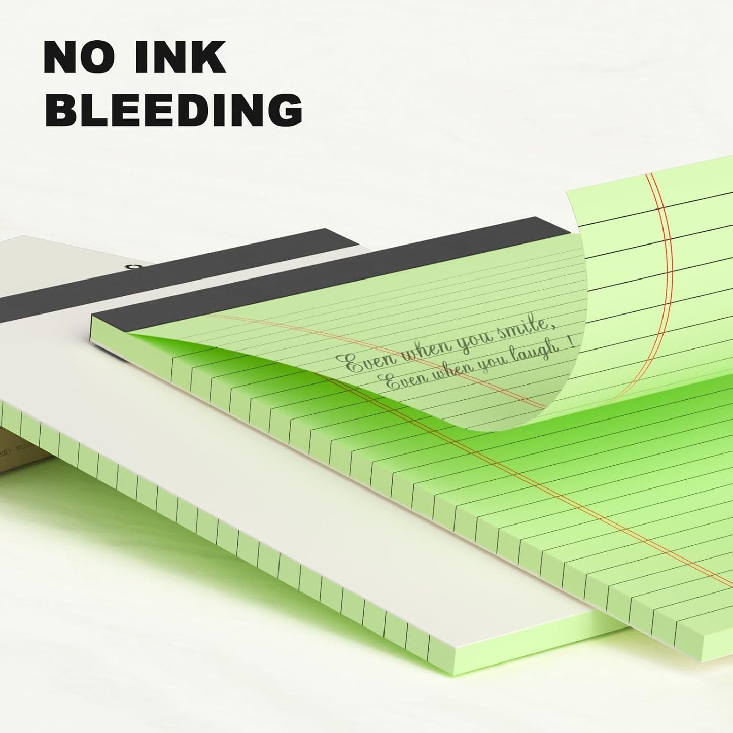 6pcs Small Note Pad 5x8 College Ruled Green Legal Pads Paper Notepads 6 Pack Study Back Writing Pads 5 x 8 Legal Pads Perforated Narrow Ruled Pads of Paper Green