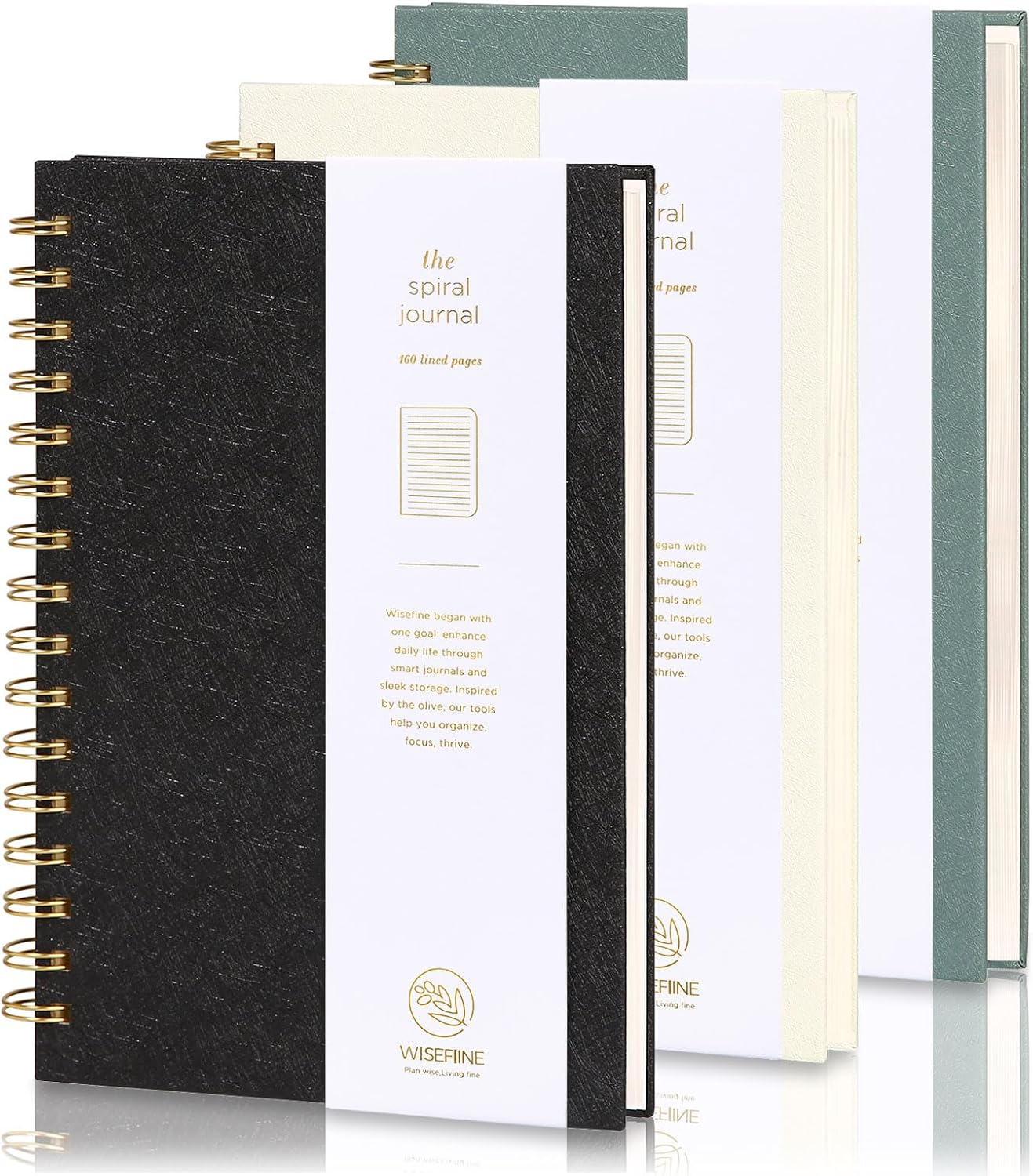 Spiral Journal Notebook with 160 Lined Pages – Hardcover Writing Journal with Gold Twin-Wire Binding, A5 College Ruled Notebooks for Work, School, Travel, Diary, Gift for Women & Men