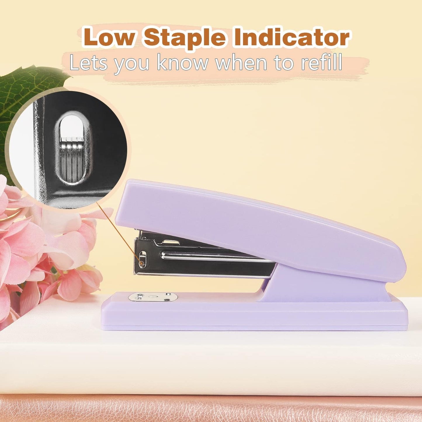 Tamaki Stapler, Office Stapler, Small Staplers for Desk, Purple