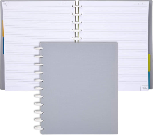 Talia Discbound Notebooks, Planner, Customizable, (Cool Grey, Letter (8.5in x 11in))
