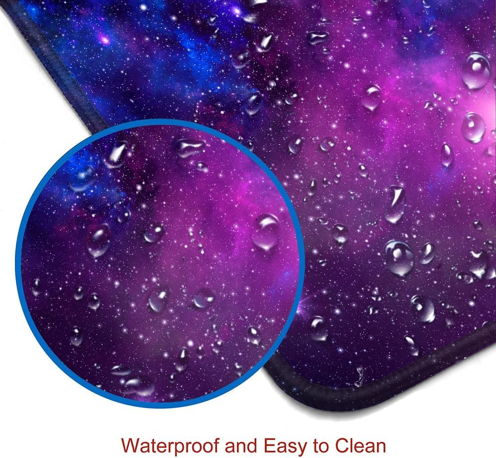 Large Mouse Pad, Extended XL Gaming Mousepad, Non-Slip Rubber Base Keyboard Mouse Mat Desk Pad for Work, Game, Office, Home, 31.5 x 11.8 in, Purple Galaxy, PL230707027