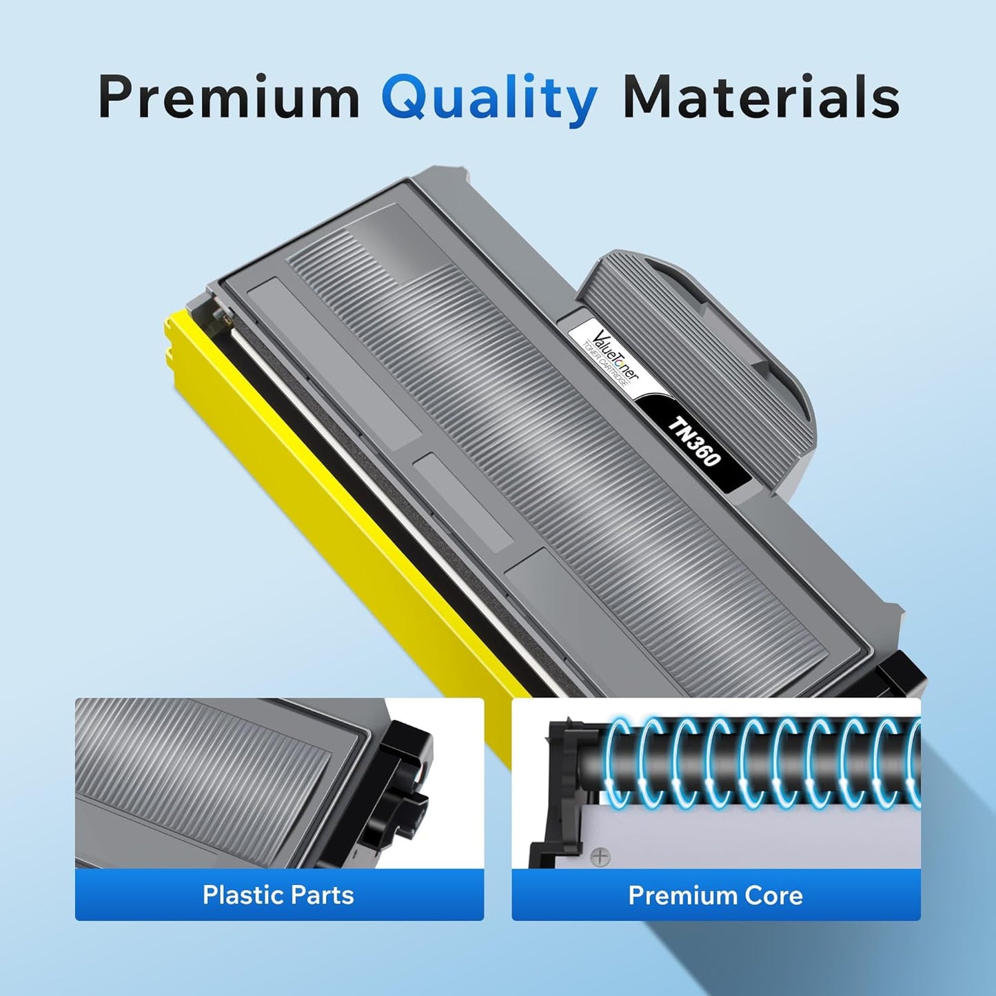 TN360 Toner Cartridge Replacement for Brother TN360 TN-360 TN330 TN-330 High Yield Toner Compatible with DCP-7040 DCP-7030 MFC-7840W HL-2140 MFC-7340 MFC-7440N HL-2170W HL-2150N Printer (2 Black)