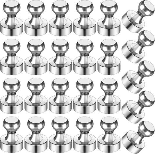 LOVIMAG 25Pcs Magnetic Paper Clip Dispenser Holder for Whiteboard, Strong Magnets Fridge Magnets Adult, Small Push Pin Magnet for Whiteboard, Office, Classroom, Map, Thumb Tacks Magnet