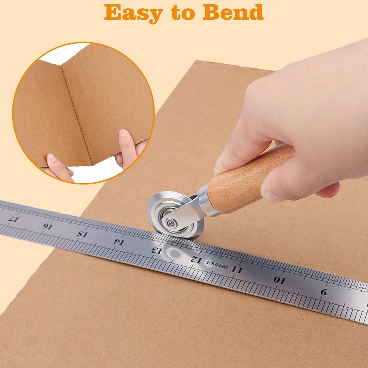 Box Resizer Tool, Thin Cardboard Scoring Tool, Apply to Scoring Board for Card Making, Corrugated Paper and Metal Sheets(2 Pcs,0.5mm,1.2mm)