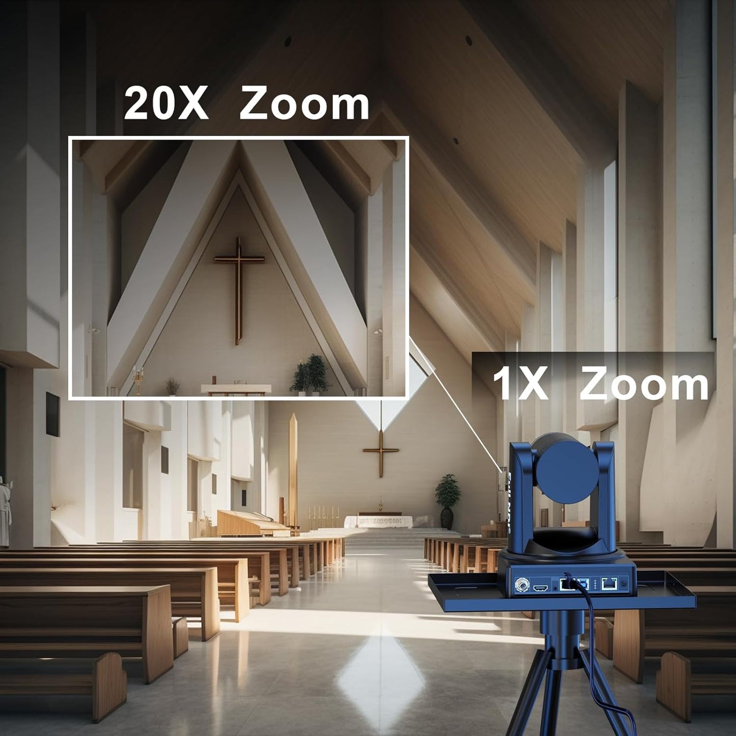 NDI Camera 20x Optical Zoom PTZ Camera with HDMI/SDI/USB3.0/POE IP HD 1080p60 for Live Streaming,Video Conferencing and Church Events, Compatible with vMix/Zoom/OBS(Full NDI Non-HX)