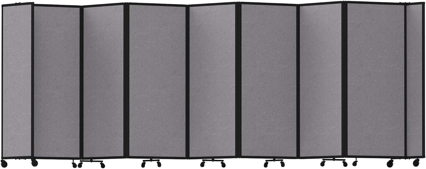 Versare Room Divider 360 Portable Wall Partition | Folding Panels | Large Freestanding Divider | Locking Wheels | Temporary Room Separator