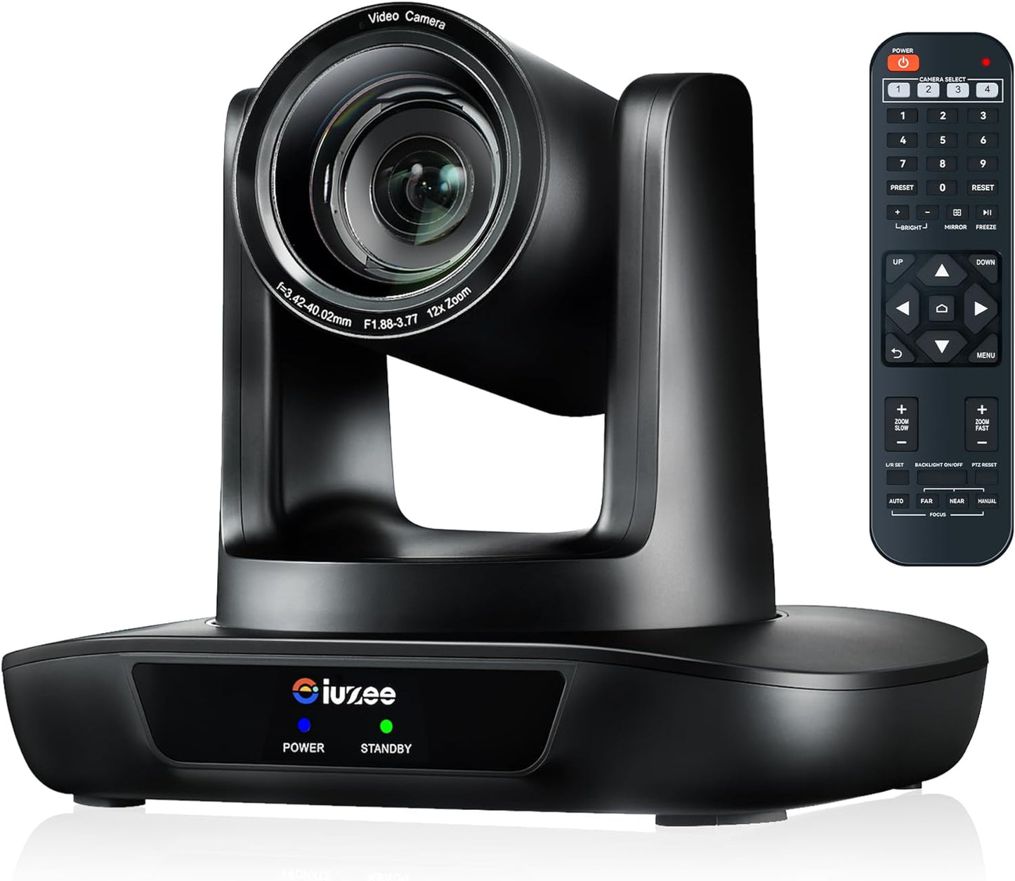 PTZ Camera 4K Conference Room Camera USB3.0/HDMI Live Streaming 12X Optical Zoom Wide Angle for Video Conferencing Church Services Education Medical Work with Zoom Webex OBS YouTube Facebook