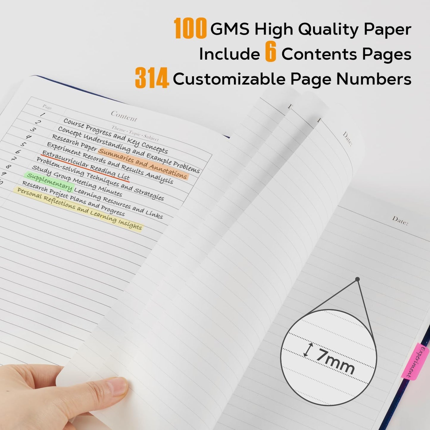 A4 Hardcover Notebook, Large 8.5 x 11 Notebook Journals for Writing Note Taking Women & Men, 320 Pages Hardcover Work Notebook Journal Notepad Writing Pads, Orange