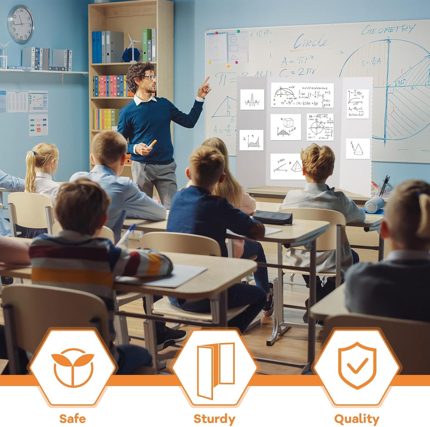 Ctosree 60 Pcs Tri Fold Display Board,36" x 48" Portable Lightweight Foldable Presentation Poster Board for Office Projects Exhibitions Workshops, White