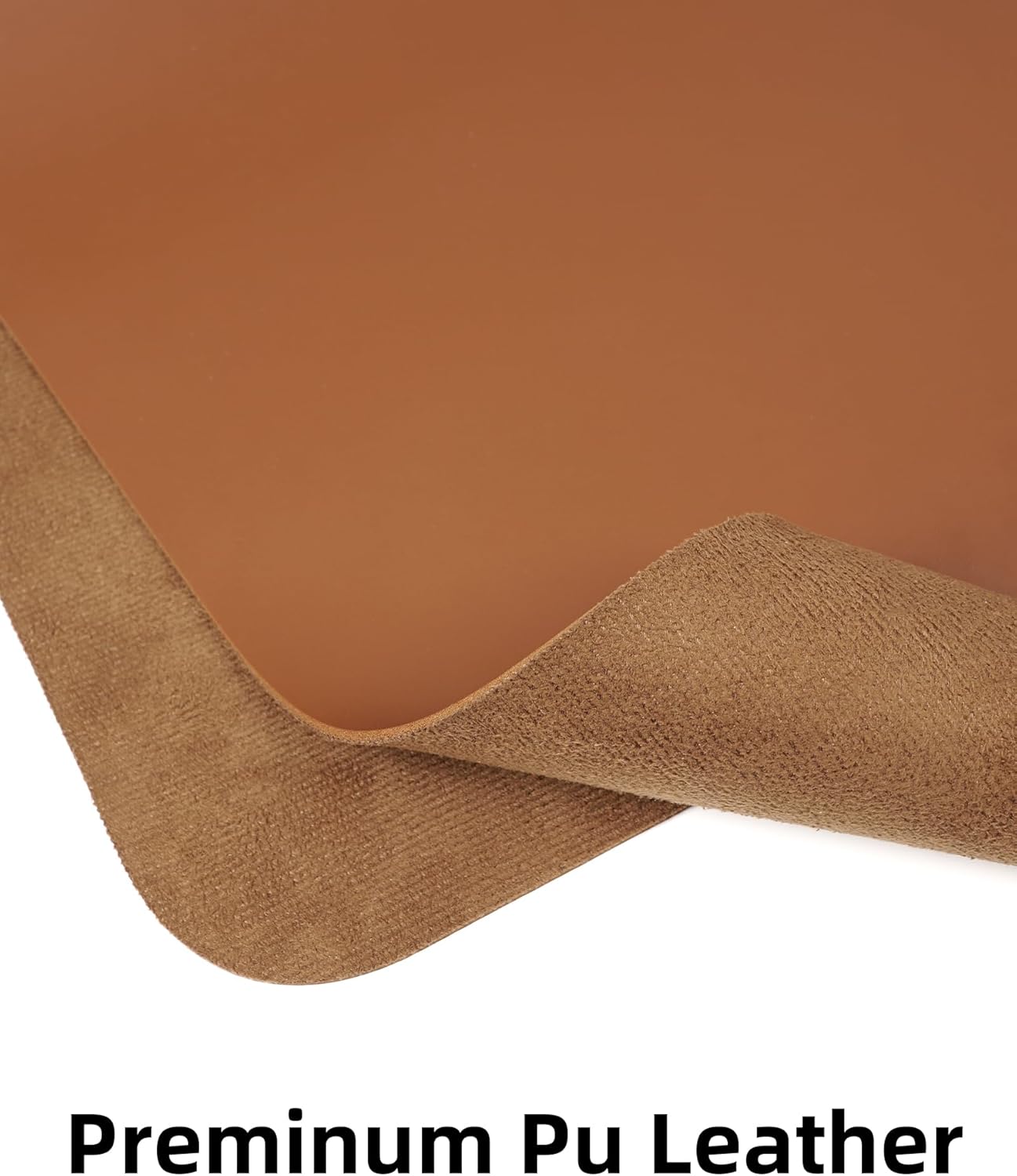 Leather Desk Pad Protector,Mouse Pad,Office Desk Mat, Non-Slip PU Leather Desk Blotter,Large Desk mat,Waterproof Keyboard mat for Office/Home/Decor (Light Brown,55" x 17")