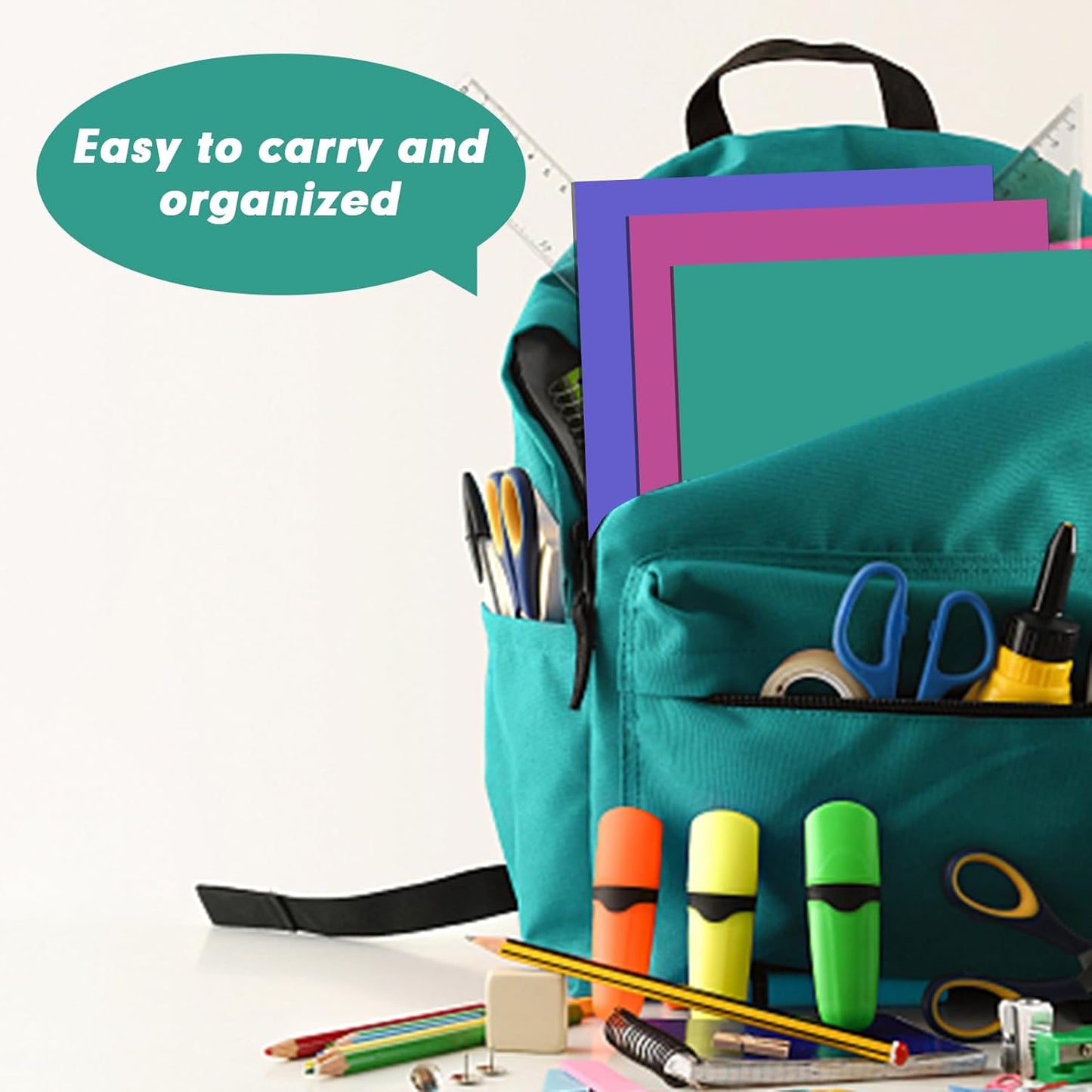 30 Pack 2 Pocket Folders - Letter Size, Assorted 5 Colors